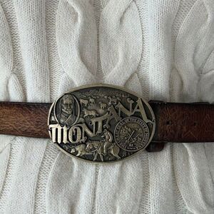 First Edition Solid Brass Belt Buckle Award Design Medals Montana State